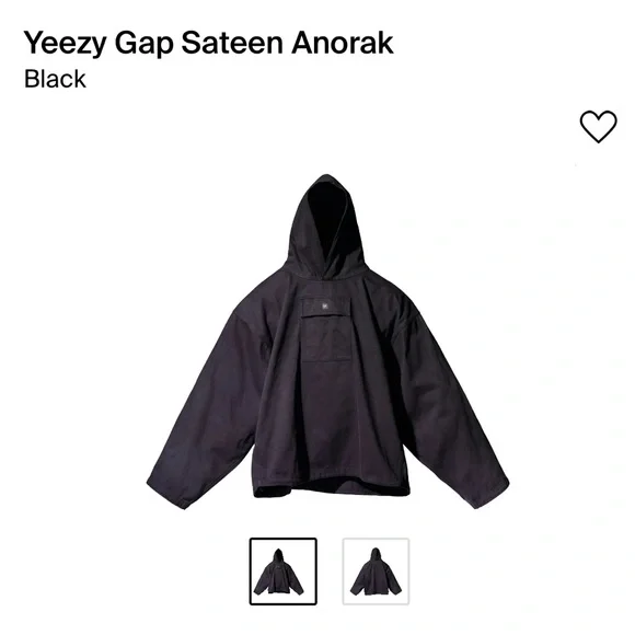 Yeezy | Jackets & Coats | Yeezy Gap Sateen Anorak In Black
